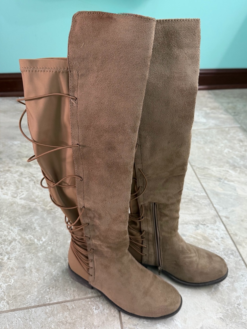 Tan Suede Over-the-Knee Women’s Boots